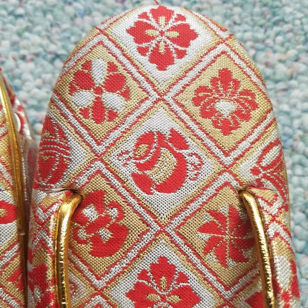 GEISHA Zori SANDELS Girls SHOES Wedge Flip Flop WITH SOCKS VINTAGE Japenese